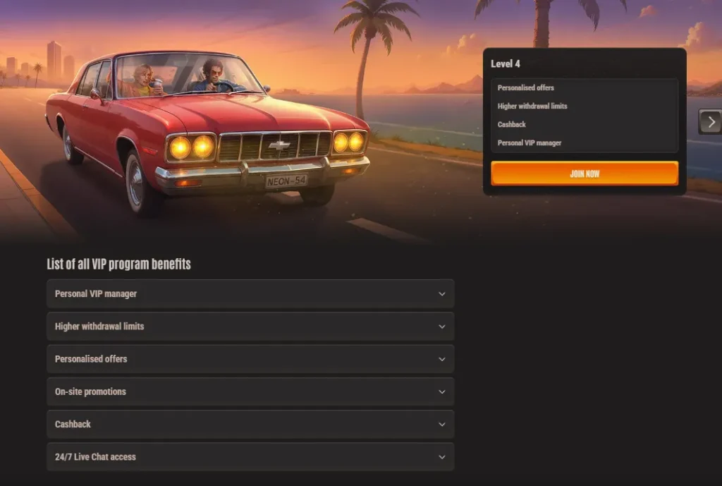 Neon54 Account features 
